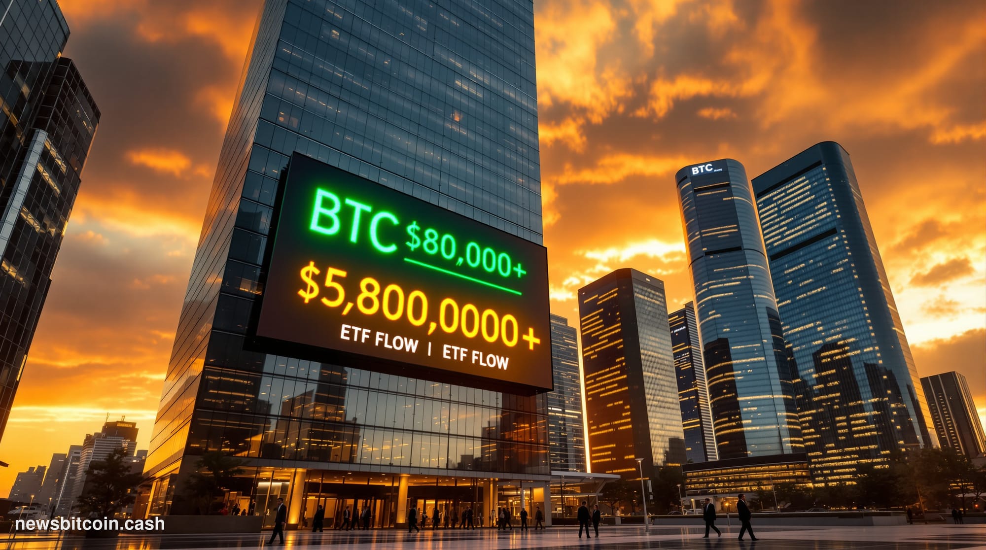 A cinematic photorealistic editorial photograph capturing the intersection of traditional finance and cryptocurrency markets 