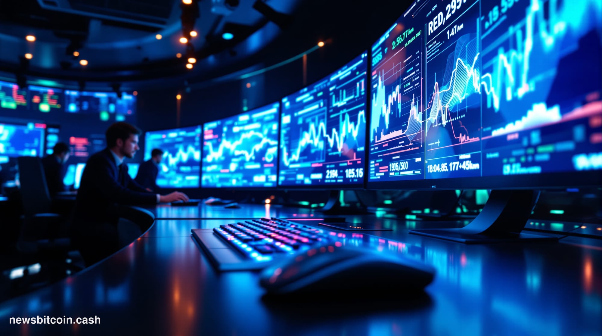 Cinematic photorealistic editorial photograph of a modern DeFi operations center during recovery mode, shot from a dramatic l