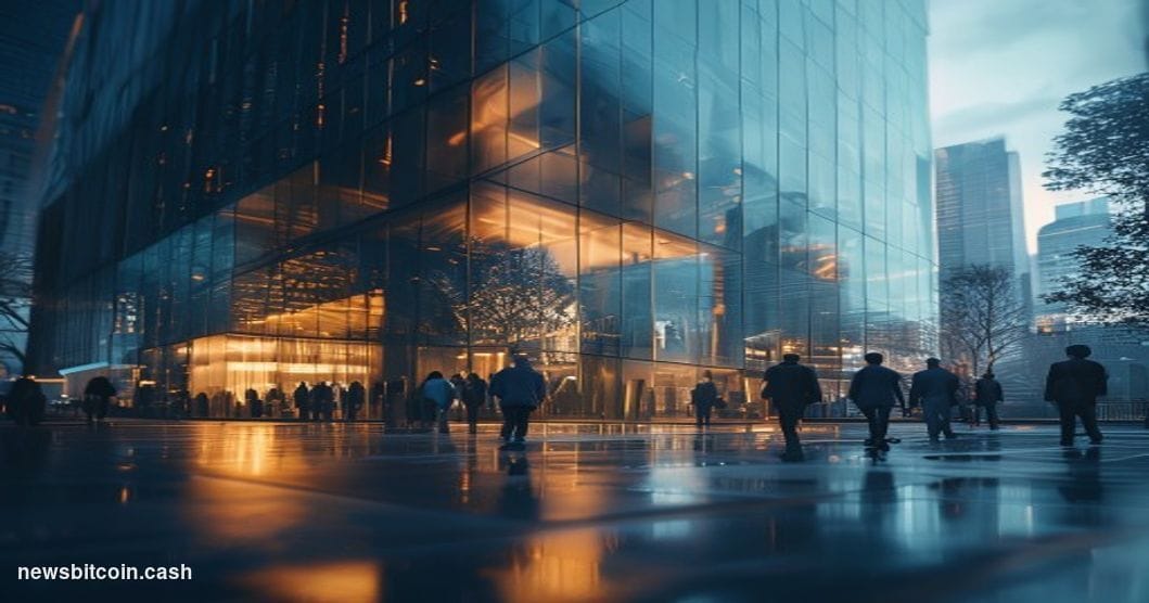 A cinematic photorealistic editorial photograph of Standard Chartered's iconic corporate headquarters in London's financial d