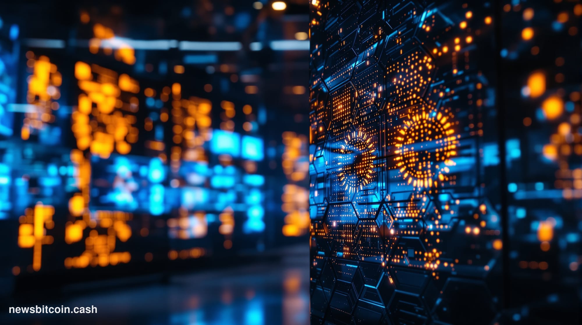 A cinematic photorealistic editorial photograph showing Google's quantum computing laboratory with their distinctive quantum 