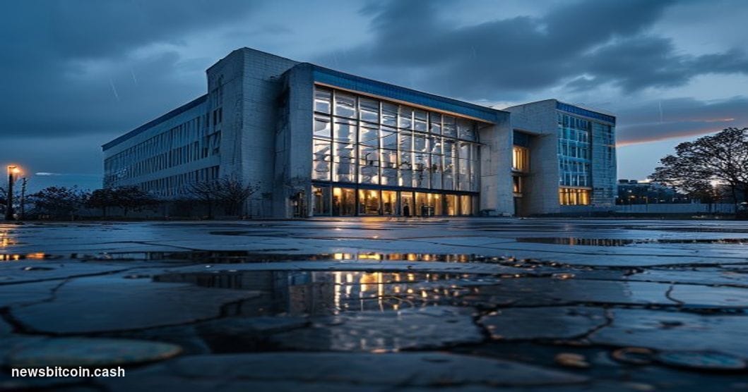 Cinematic photorealistic editorial photograph of the AFA (Asociación del Fútbol Argentino) headquarters building in Buenos Ai