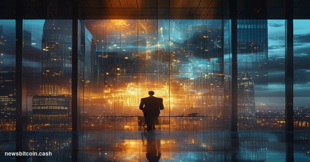 Cinematic photorealistic editorial photograph of Bank of America's Charlotte, North Carolina headquarters tower at dusk, the 