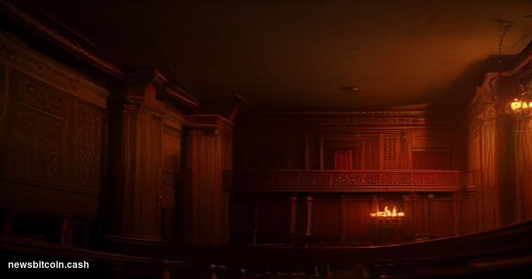 Cinematic photorealistic editorial photograph of the United States Senate chamber viewed from a dramatic low angle, the ornat