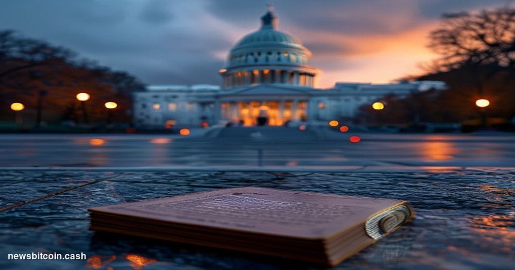 Cinematic photorealistic editorial photograph of the Illinois State Capitol building in Springfield, dramatic low-angle shot 