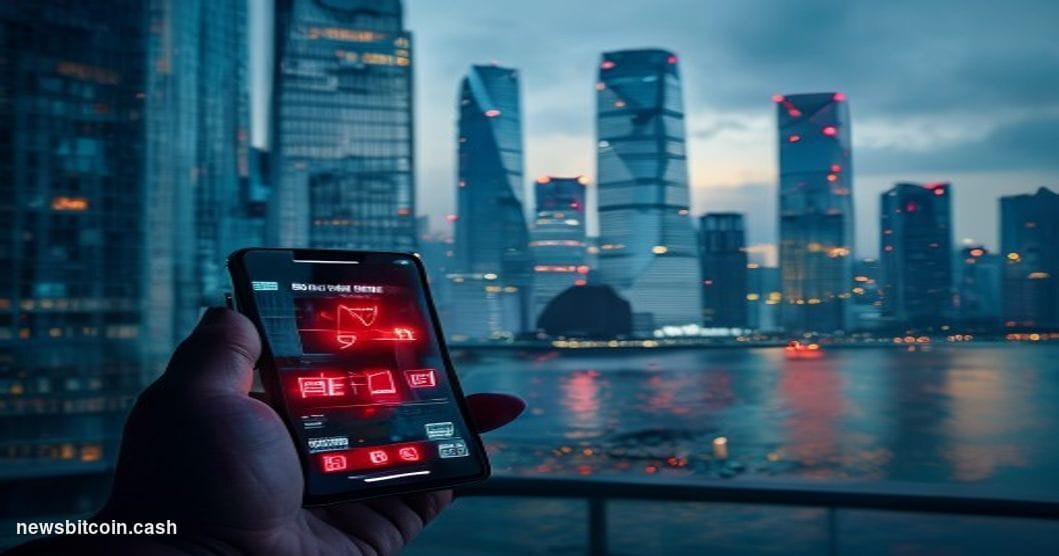 Cinematic photorealistic editorial photograph of Hong Kong's Central financial district at dusk, dominated by the distinctive