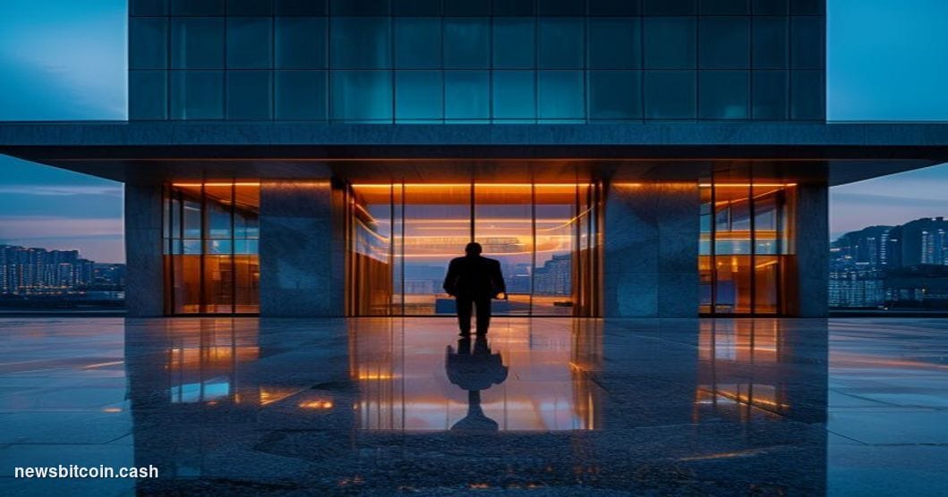 Cinematic photorealistic editorial photograph of the Financial Services Commission headquarters in Seoul, South Korea, shot f