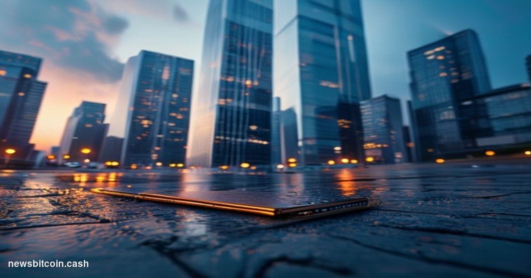 Cinematic photorealistic editorial photograph of the Seoul financial district skyline at dusk, shot from street level looking