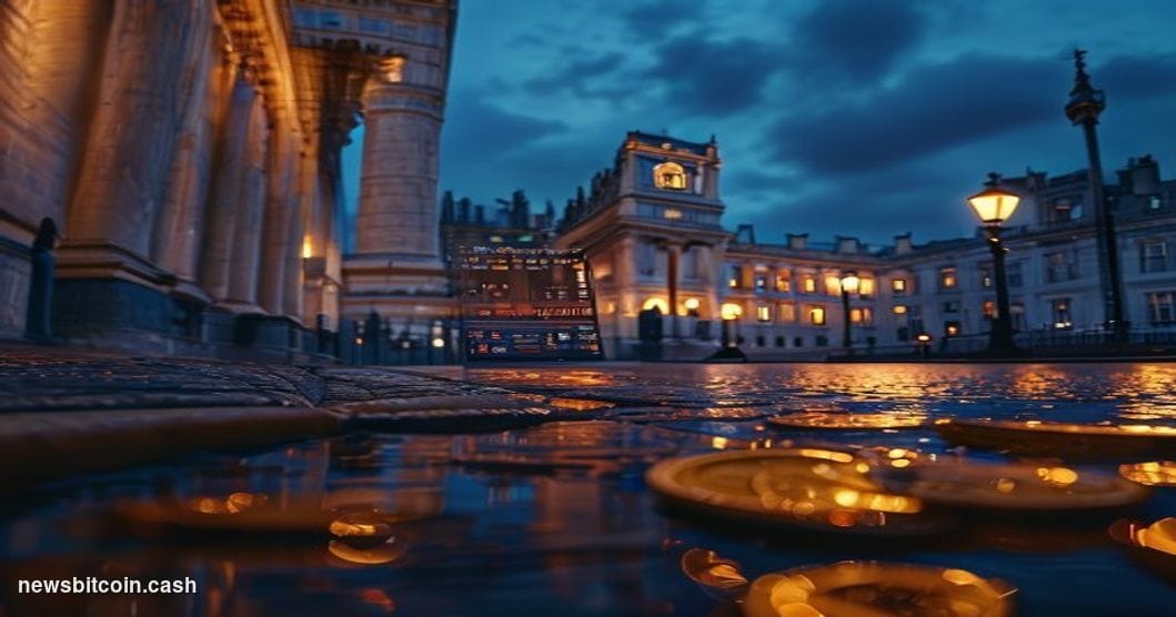 Cinematic photorealistic editorial photograph of the HM Treasury building on Horse Guards Road in Westminster, London, shot a
