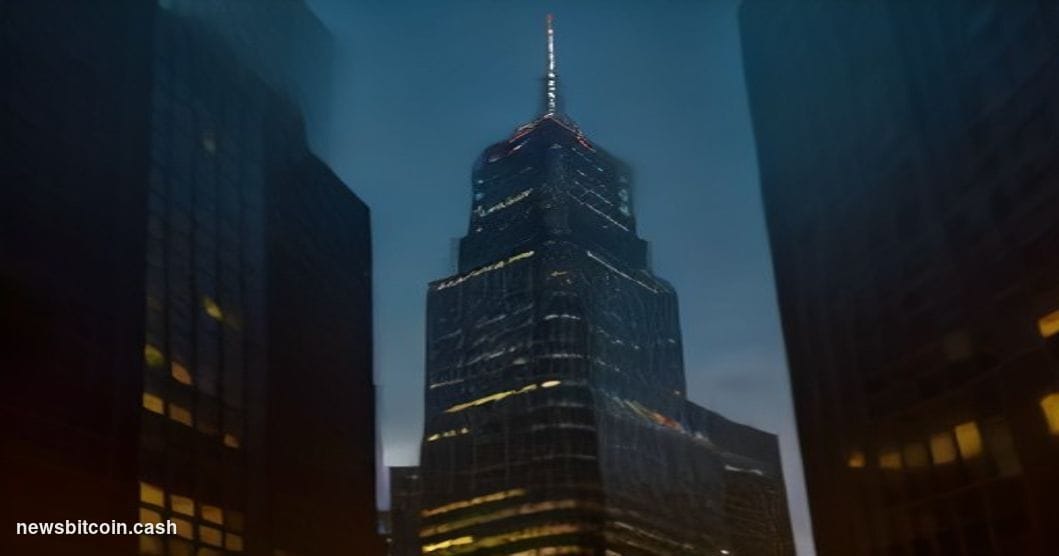 Cinematic photorealistic editorial photograph of the Commerzbank Tower in Frankfurt, Germany — one of Europe's most recogniza