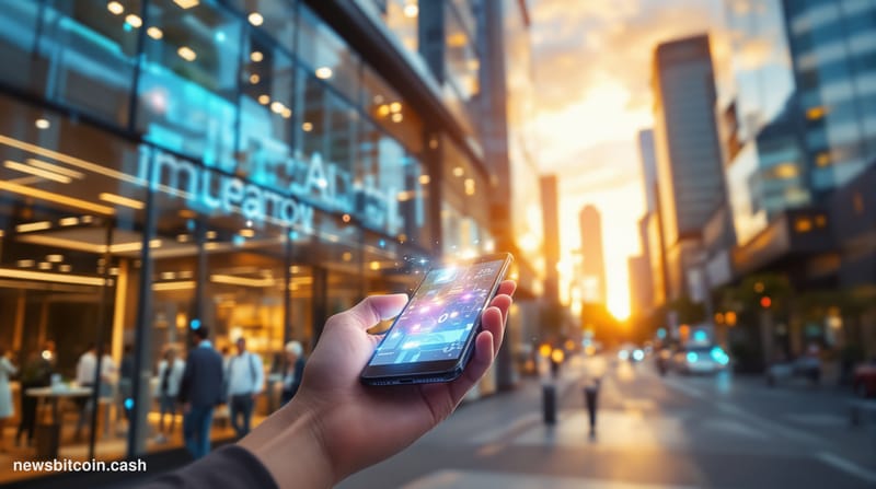 Cinematic photorealistic editorial photograph of a modern Australian retail environment showcasing digital payment infrastruc