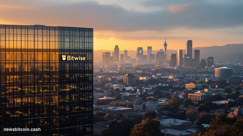 A cinematic photorealistic editorial photograph of Silicon Valley's corporate landscape during a moment of transition, shot f