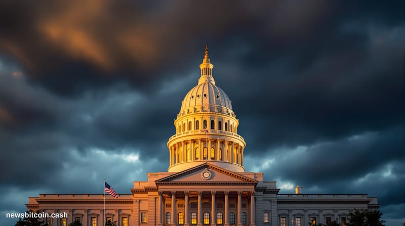 A cinematic photorealistic editorial photograph showing the Missouri State Capitol building in Jefferson City with its distin
