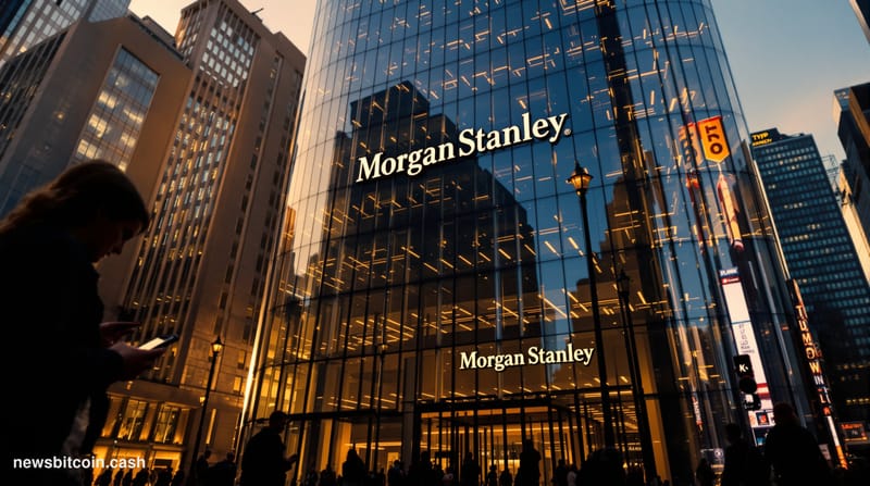 A cinematic photorealistic editorial photograph of <a href="https://morganstanley.com" target="_blank" rel="noopener">Morgan 