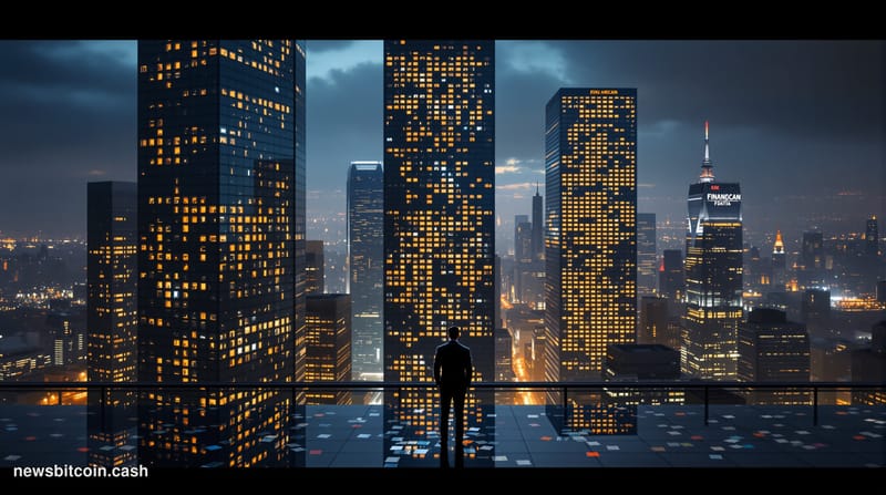 A cinematic photorealistic editorial photograph capturing the weight of American consumer debt crisis. The scene shows a dram