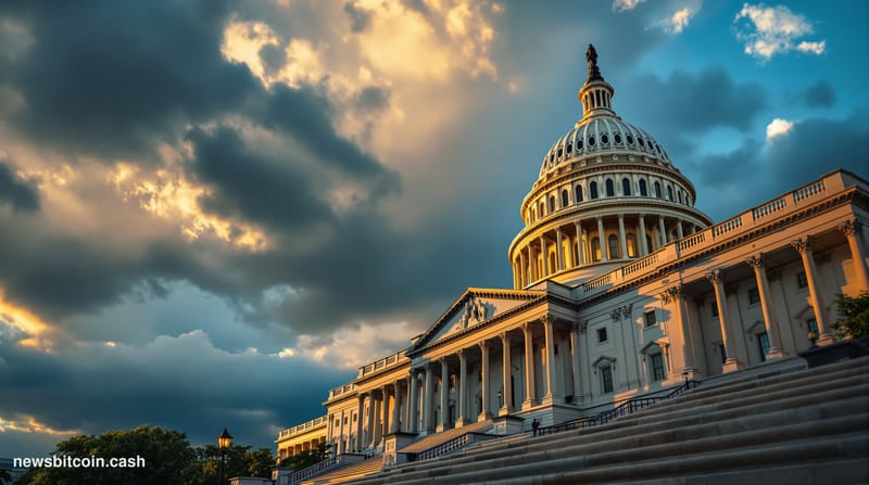 A cinematic photorealistic editorial photograph of the US Capitol building in Washington DC during golden hour summer lightin