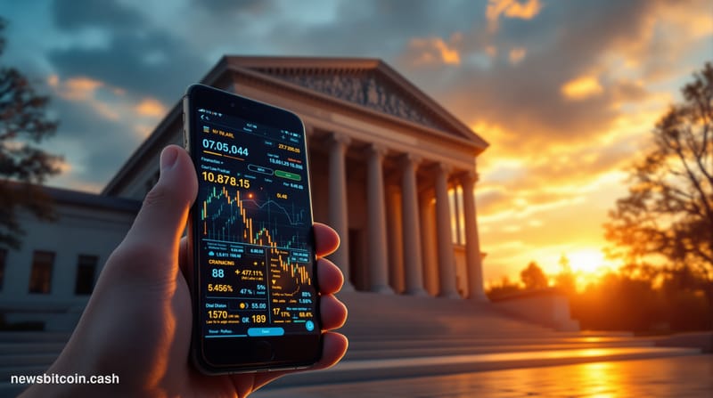 A cinematic photorealistic editorial photograph capturing the intersection of old and new Bitcoin eras. The scene shows a mod