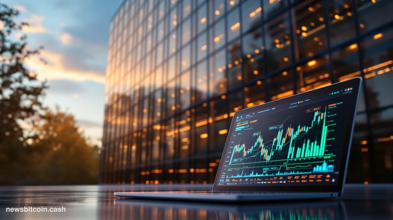 A cinematic photorealistic editorial photograph capturing the intersection of traditional finance regulation and cryptocurren