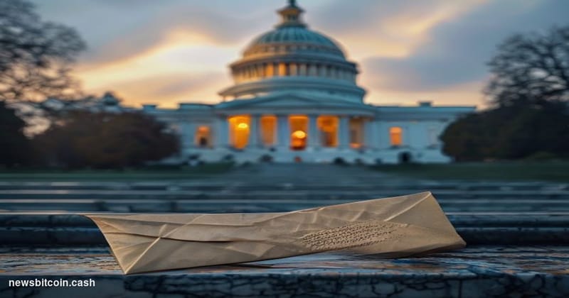 Cinematic photorealistic editorial photograph of the United States Capitol building in Washington D.C. at dusk, shot from a l