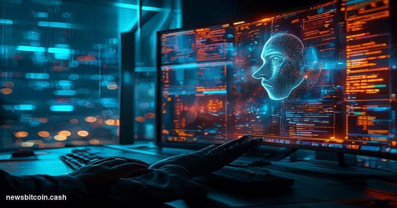 Cinematic photorealistic editorial photograph, dramatic side-lit scene inside a dimly lit forensic analysis operations center