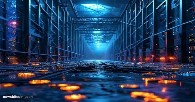Cinematic photorealistic editorial photograph of a shattered digital bridge structure rendered as physical steel and glass in