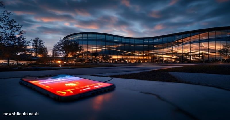 Cinematic photorealistic editorial photograph of the Apple Inc. headquarters at One Apple Park Way in Cupertino, California —
