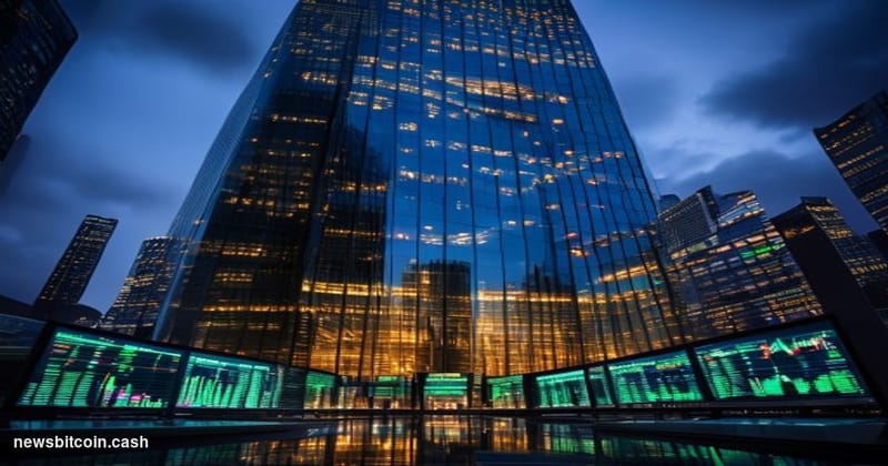Cinematic photorealistic editorial photograph of the Bank of America corporate tower in Charlotte, North Carolina, shot from 