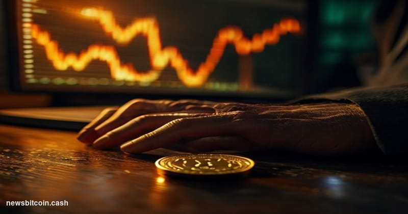 A cinematic photorealistic editorial photograph of a weathered but confident trader's hands resting on a dark mahogany desk, 