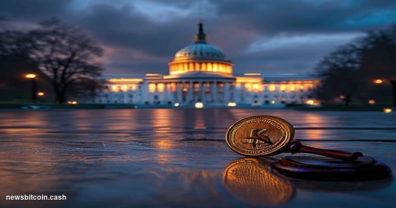 Cinematic photorealistic editorial photograph of the United States Capitol building in Washington D.C. at dusk, shot from a l