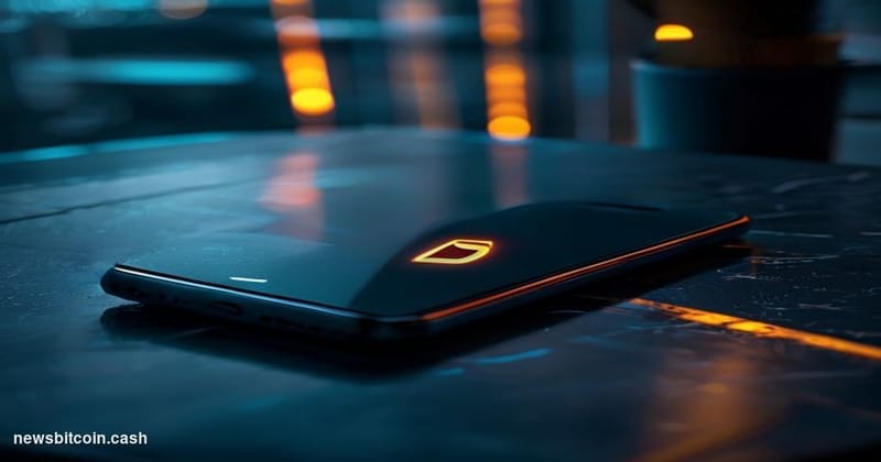 Cinematic photorealistic editorial photograph of a smartphone screen displaying a cryptocurrency wallet interface going dark,