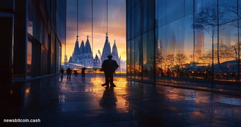 Cinematic photorealistic editorial photograph of Barcelona's iconic skyline at dusk, with the Sagrada Família visible in the 