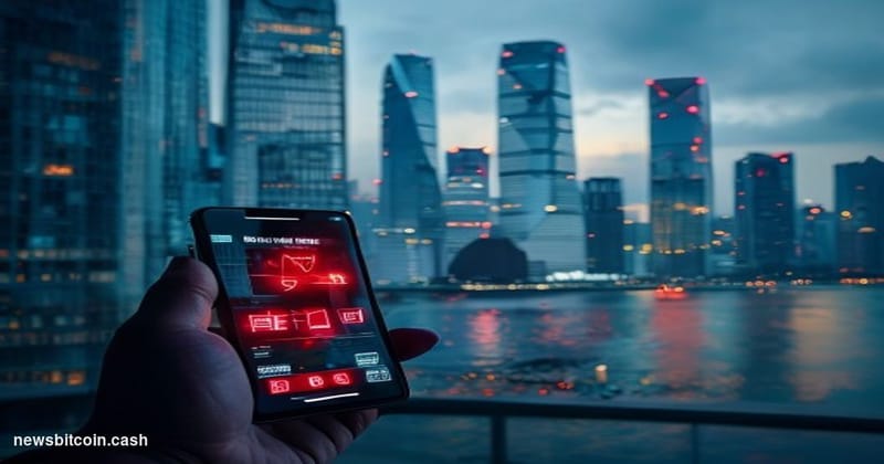 Cinematic photorealistic editorial photograph of Hong Kong's Central financial district at dusk, dominated by the distinctive