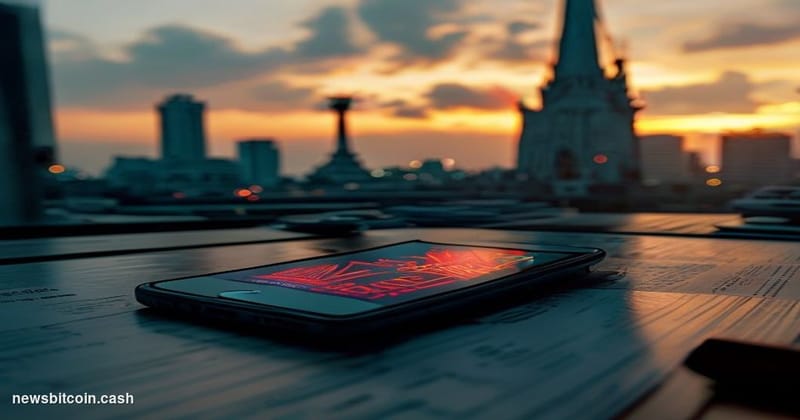 A dramatic cinematic editorial photograph set in Jakarta, Indonesia, with the iconic Monas (National Monument) visible in the