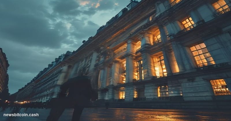 Cinematic photorealistic editorial photograph of the European Securities and Markets Authority headquarters in Paris, France,