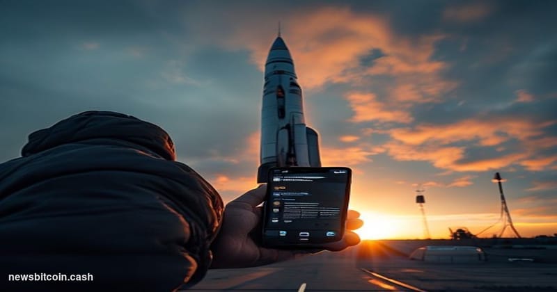 A cinematic photorealistic editorial photograph shot from a low angle looking up at a SpaceX Starship rocket on a Texas launc