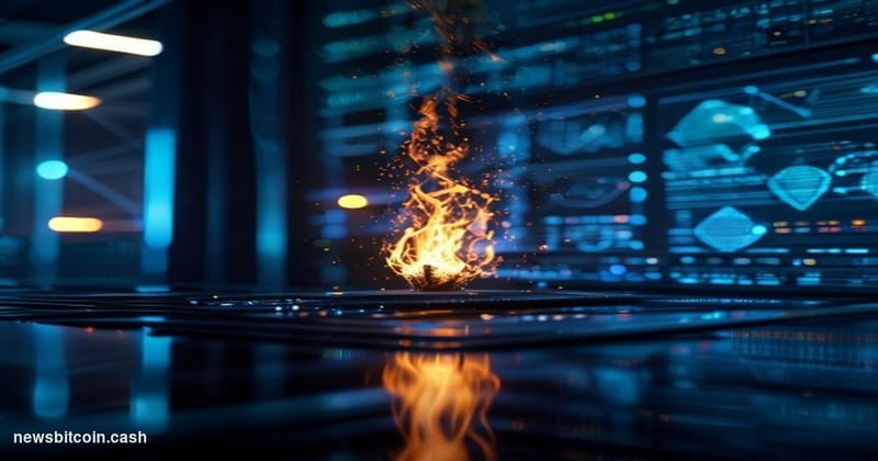 A cinematic photorealistic editorial photograph depicting a dramatic close-up of a symbolic gas flame being extinguished on a