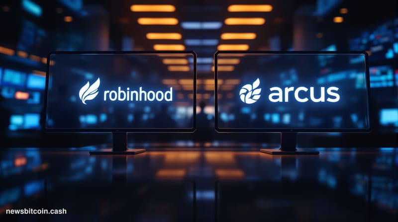 Cinematic photorealistic editorial photograph of a sleek financial technology environment, shot at a low angle looking up at 