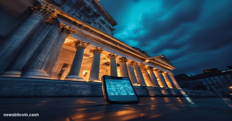 Cinematic photorealistic editorial photograph of the U.S. Securities and Exchange Commission headquarters building in Washing