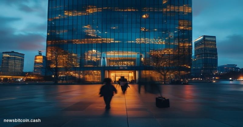 Cinematic photorealistic editorial photograph of Seoul's Yeouido financial district at dusk, home to South Korea's Financial 