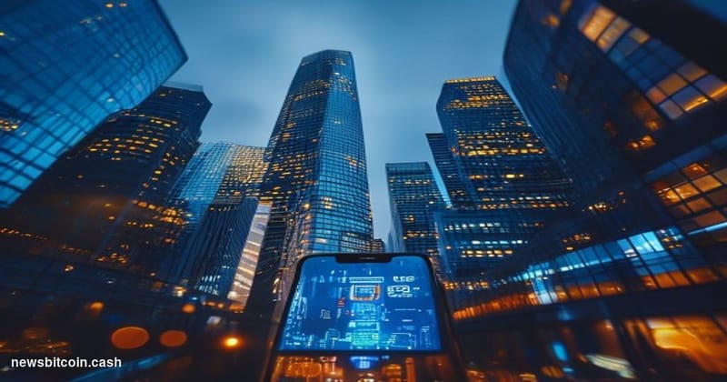 Cinematic photorealistic editorial photograph of Seoul's Gangnam financial district at dusk, shot from street level with dram