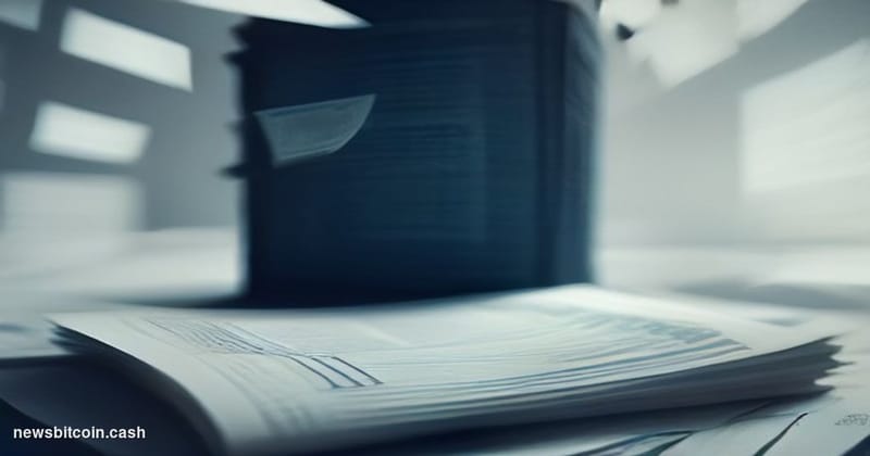 Cinematic photorealistic editorial photograph of a towering stack of US Treasury bond certificates and green-tinted dollar bi