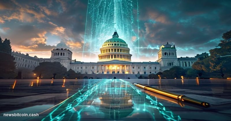 Cinematic photorealistic editorial photograph of the US Capitol Building and the UK Parliament's Palace of Westminster digita