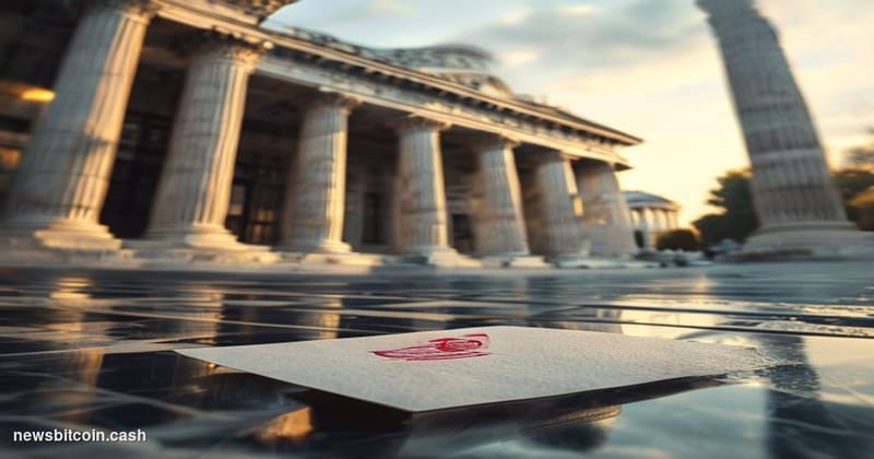 Cinematic photorealistic editorial photograph of the Office of the Comptroller of the Currency headquarters building in Washi