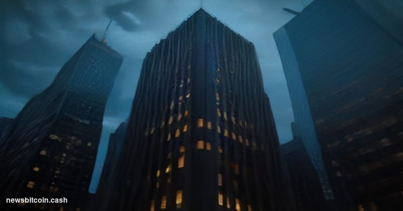 Cinematic photorealistic editorial photograph of the BlackRock headquarters building in Midtown Manhattan, New York City, sho