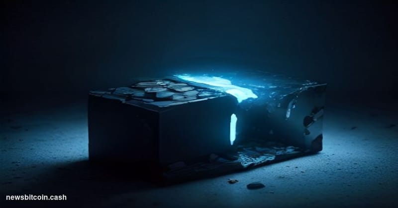 Cinematic photorealistic editorial photograph of a Coldcard hardware wallet device — the distinctive black rectangular device