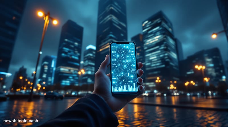 A cinematic photorealistic editorial photograph set in the City of London financial district at dusk, with the recognizable g