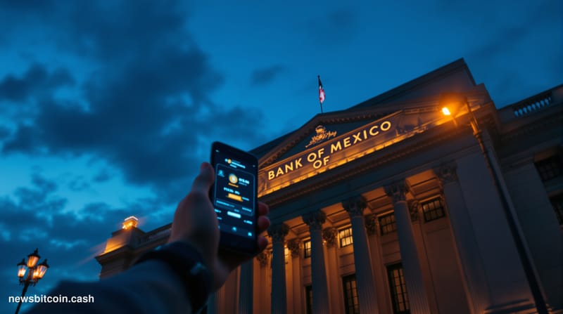 Cinematic photorealistic editorial photograph of Mexico City's Palacio de Bellas Artes or the Bank of Mexico (Banco de México