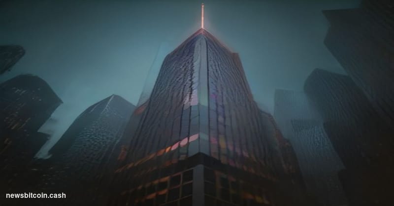 Cinematic photorealistic editorial photograph of the Morgan Stanley headquarters building in Midtown Manhattan, New York City